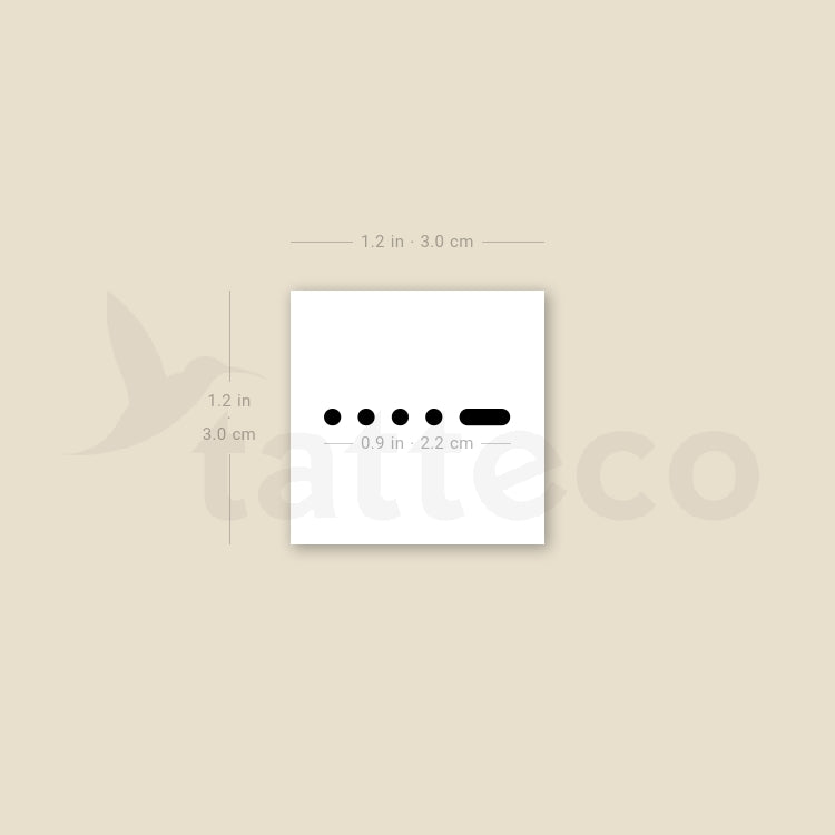 Morse Code 6 Temporary Tattoo - Set of 3