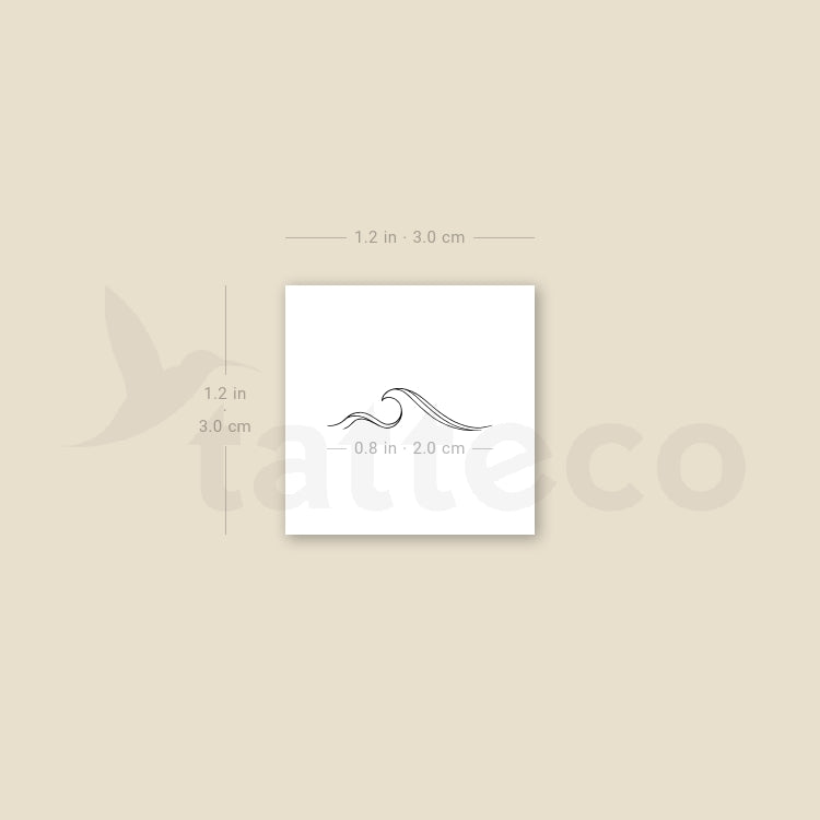 Small Wave By 1991.ink Temporary Tattoo - Set of 3