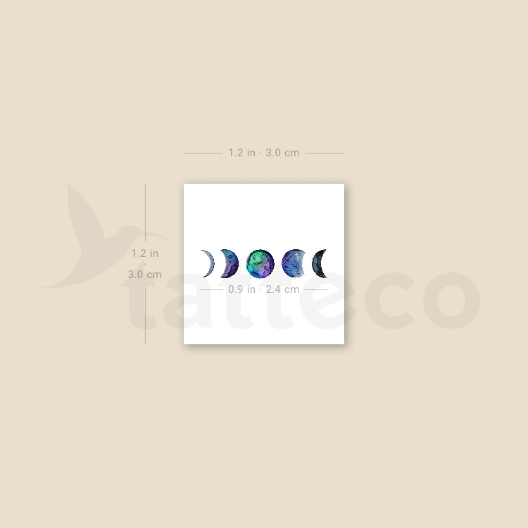 Tatuaje temporal "Fases de la Luna" de Ann Lilya (juego de 3)