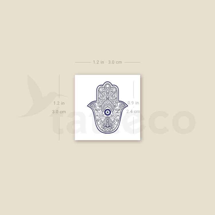 Small Nazar Hamsa Temporary Tattoo - Set of 3
