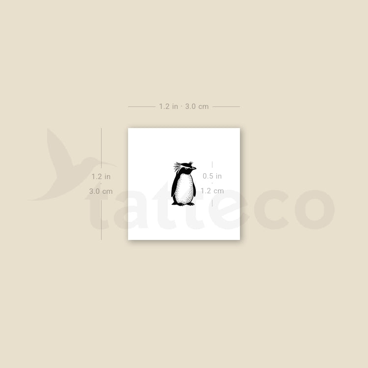 Western Rockhopper Penguin Temporary Tattoo - Set of 3