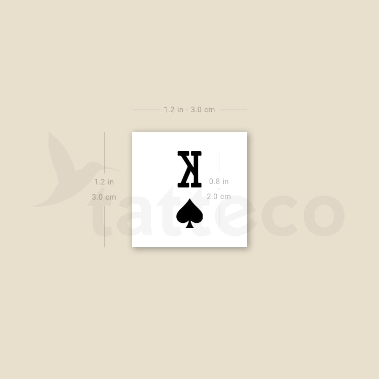 King Of Spades Temporary Tattoo - Set of 3