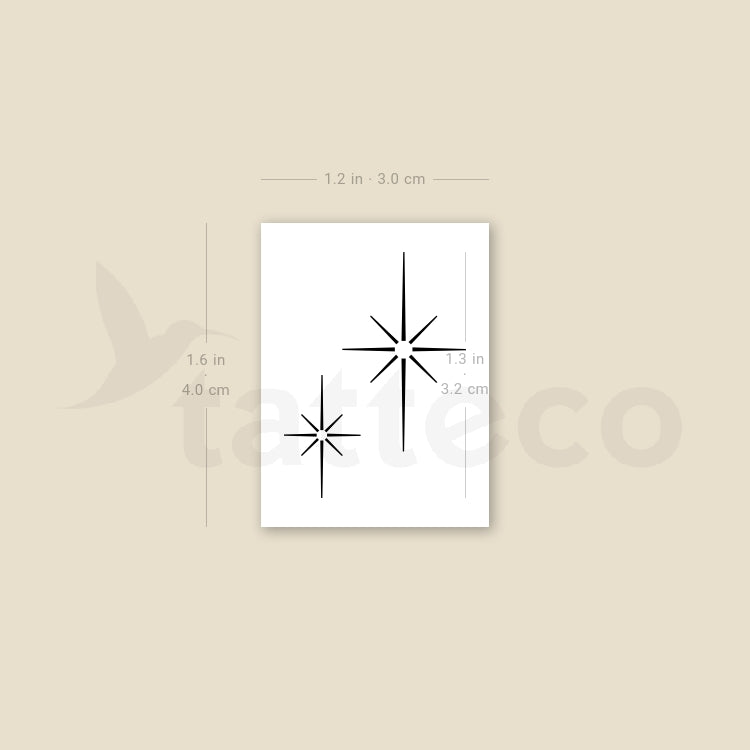 Star Sparkles Temporary Tattoo - Set of 3