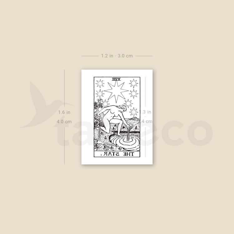 Tatuaje temporal de la carta del Tarot Little The Star (juego de 3)