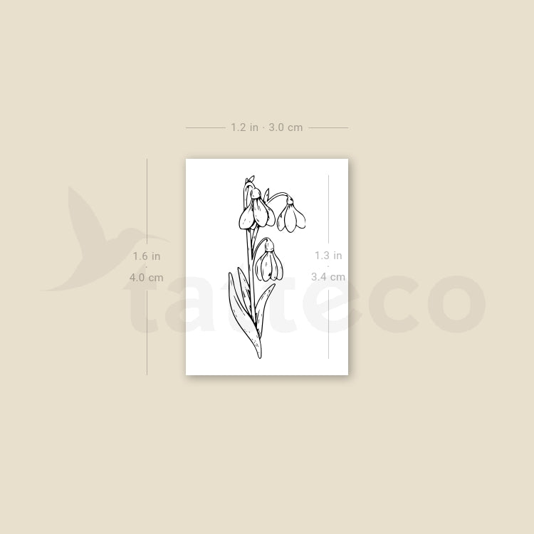 Snowdrop Temporary Tattoo - Set of 3