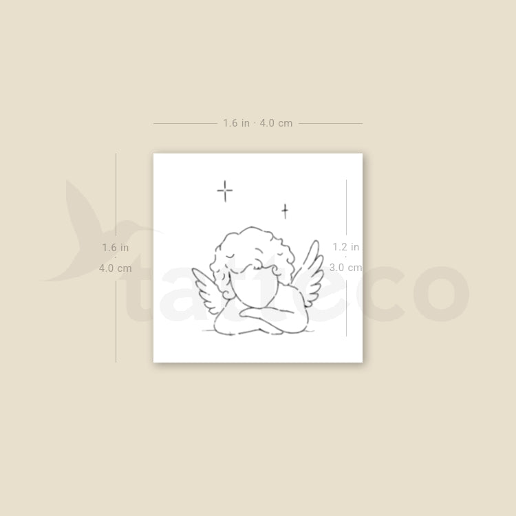 Cherub Face By Stefano Mazza Temporary Tattoo - Set of 3