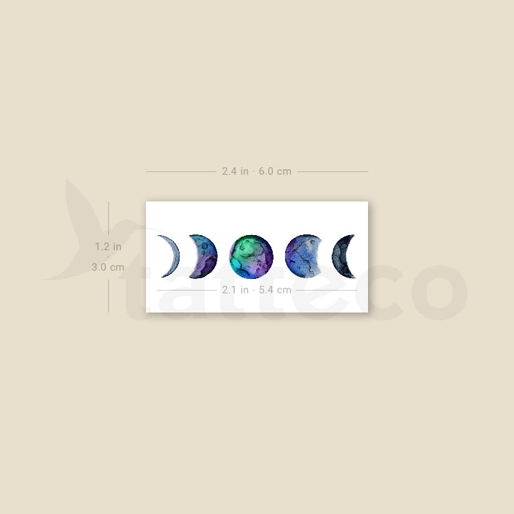 Moon Phases By Ann Lilya Temporary Tattoo - Set of 3