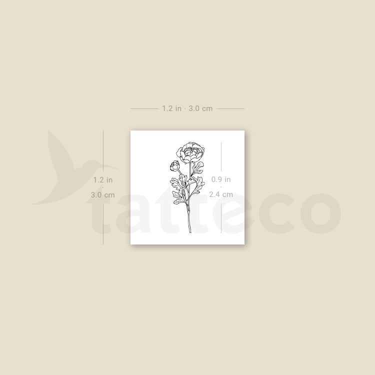 Small Buttercup Temporary Tattoo - Set of 3
