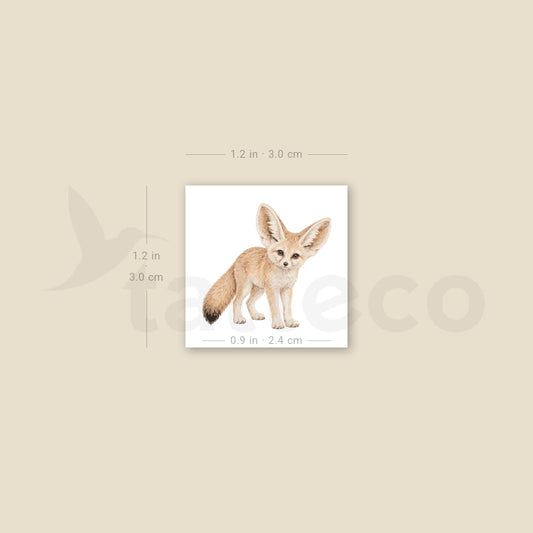 Fennec Fox Temporary Tattoo - Set of 3