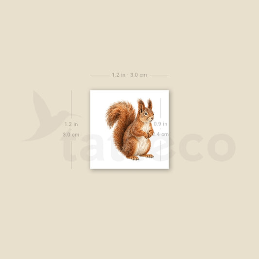 Watercolor Squirrel Temporary Tattoo - Set of 3