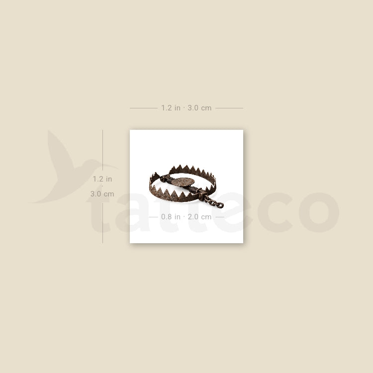 Bear Trap Temporary Tattoo - Set of 3