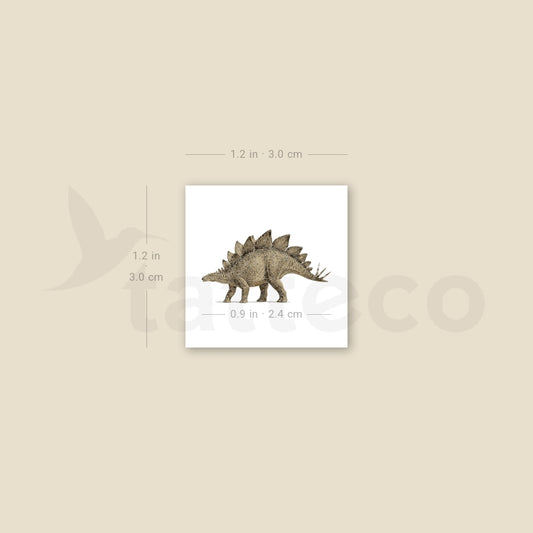 Watercolor Stegosaurus Temporary Tattoo - Set of 3