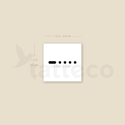 Morse Code 4 Temporary Tattoo - Set of 3