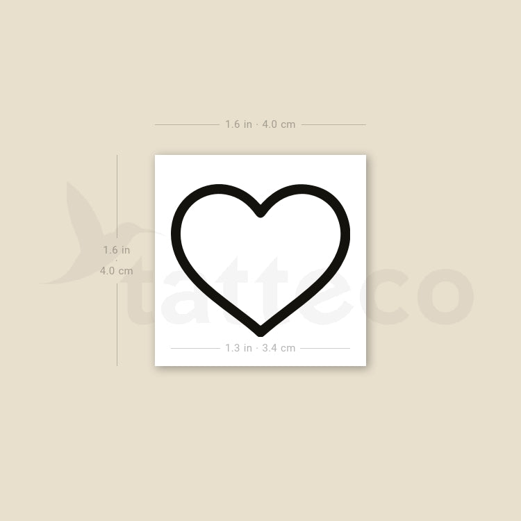Heart Outline Temporary Tattoo - Set of 3