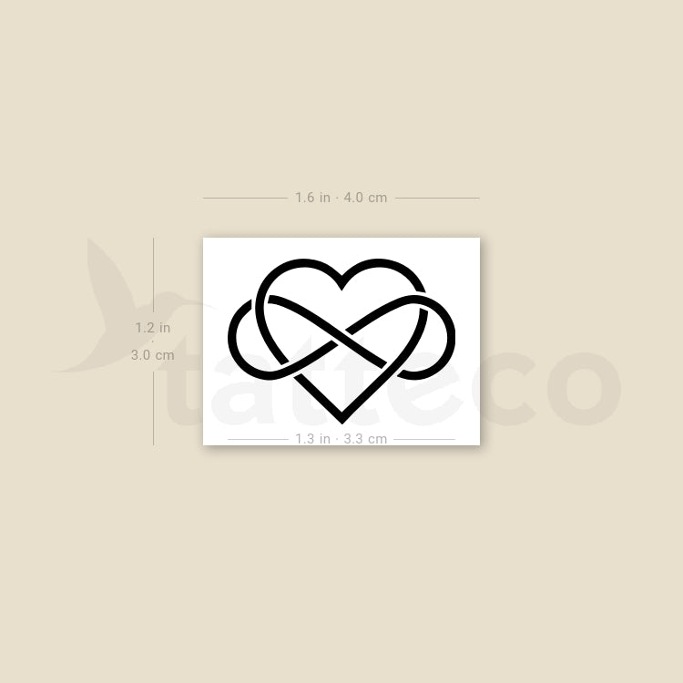 Intertwined Heart And Infinity Temporary Tattoo - Set of 3