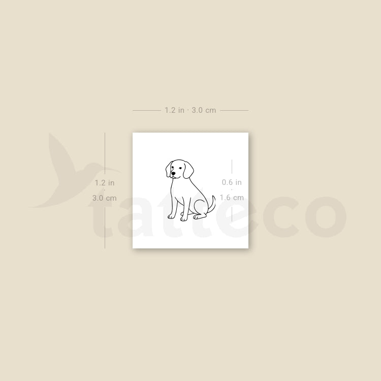 Little Beagle Temporary Tattoo - Set of 3