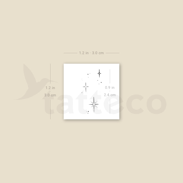Sparkling Stars By Stefano Mazza Temporary Tattoo - Set of 3