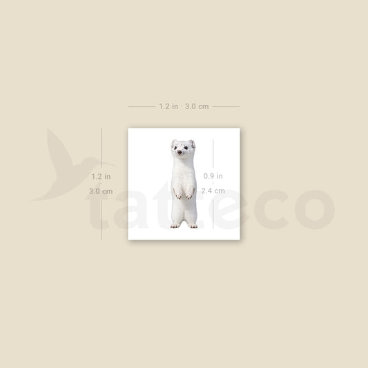 White Stoat Temporary Tattoo - Set of 3