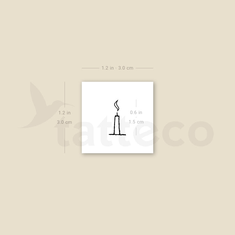 Minimalist Candle Temporary Tattoo - Set of 3