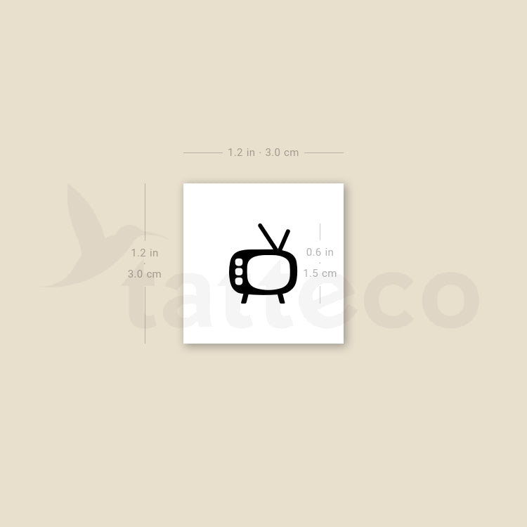 TV Temporary Tattoo - Set of 3