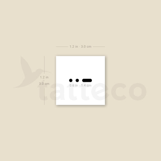 Morse Code D Temporary Tattoo - Set of 3