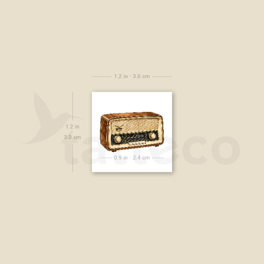 Vintage Radio Temporary Tattoo - Set of 3