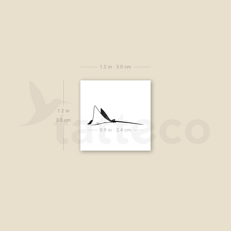 Little Spotted Manta Ray Temporary Tattoo - Set of 3