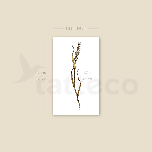 Small Wheat By Ann Lilya Temporary Tattoo - Set of 3