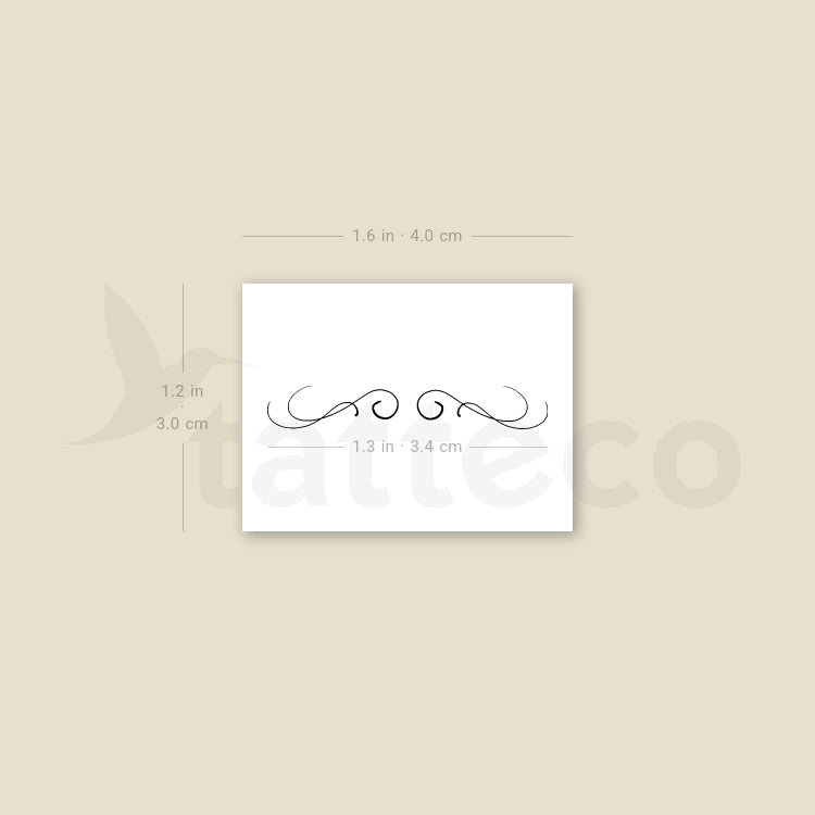 Horizontal Ornament Temporary Tattoo By M3.Ink - Set of 3