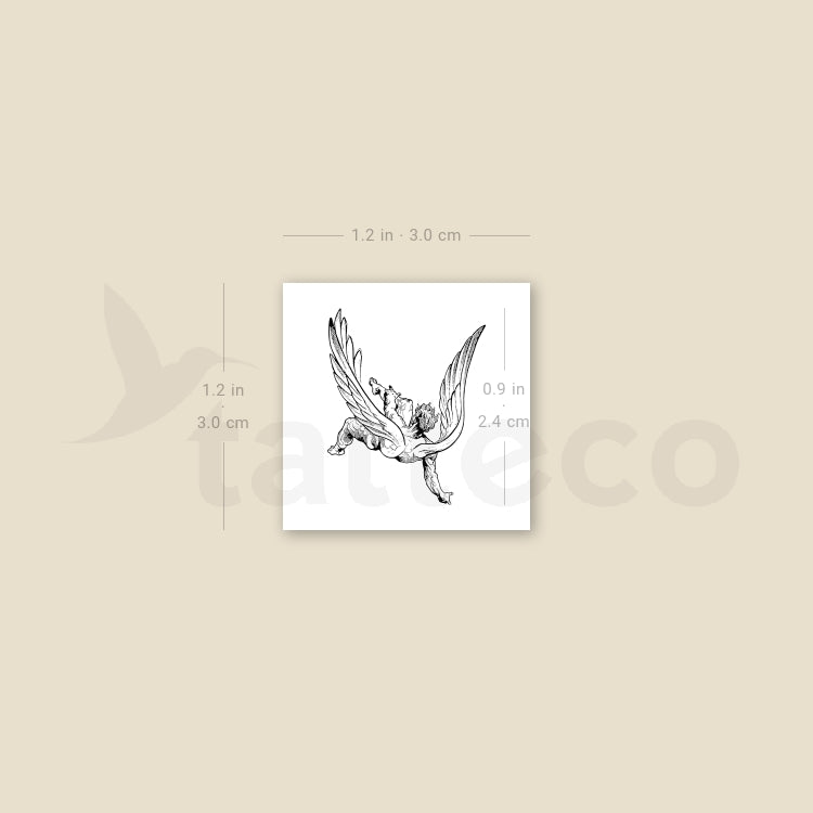 Small Falling Angel Temporary Tattoo - Set of 3