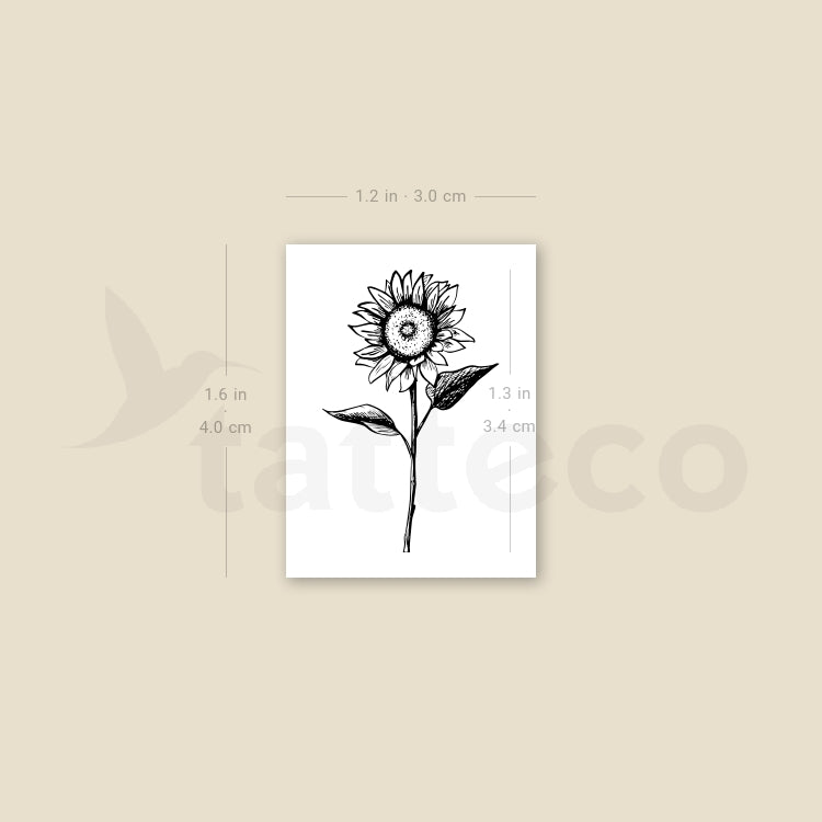 Sunflower Temporary Tattoo - Set of 3