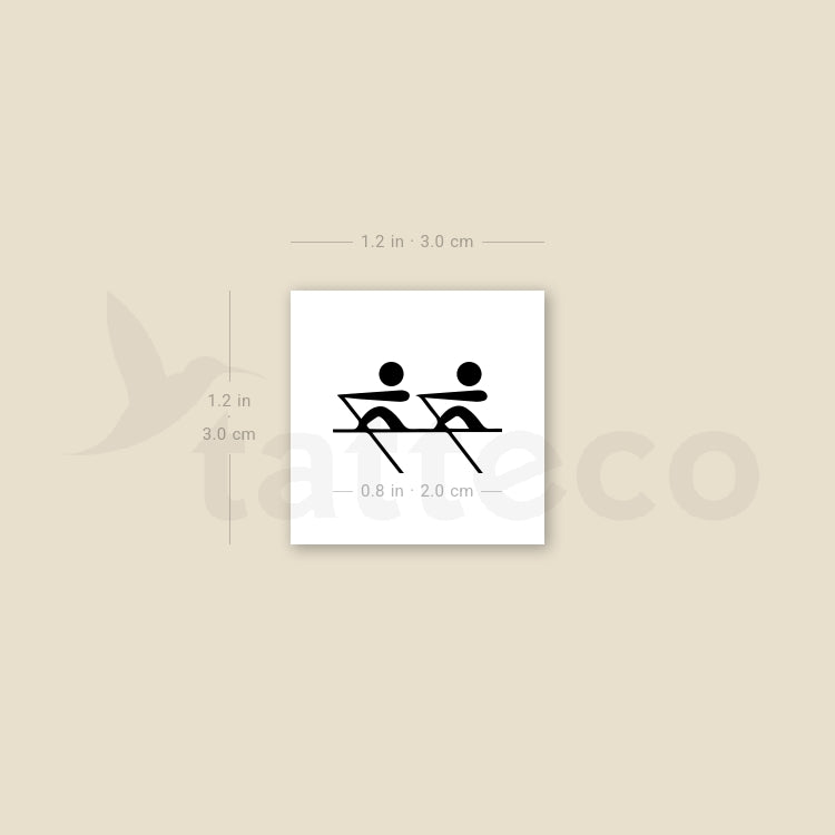 Rowing Symbol Temporary Tattoo - Set of 3