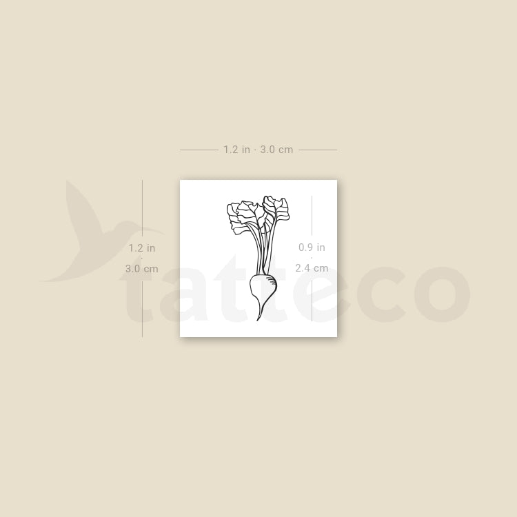 Radish Temporary Tattoo - Set of 3