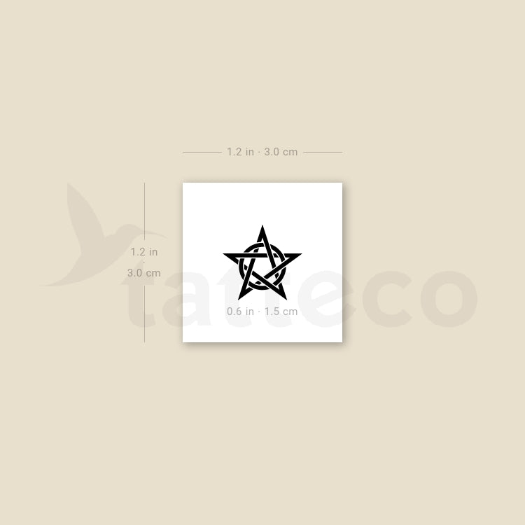 Circumscribed Pentagram Temporary Tattoo - Set of 3