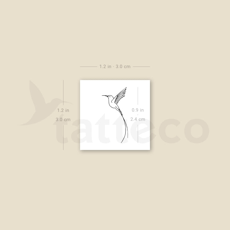 Tatuaje temporal de colibrí de cola larga (juego de 3)