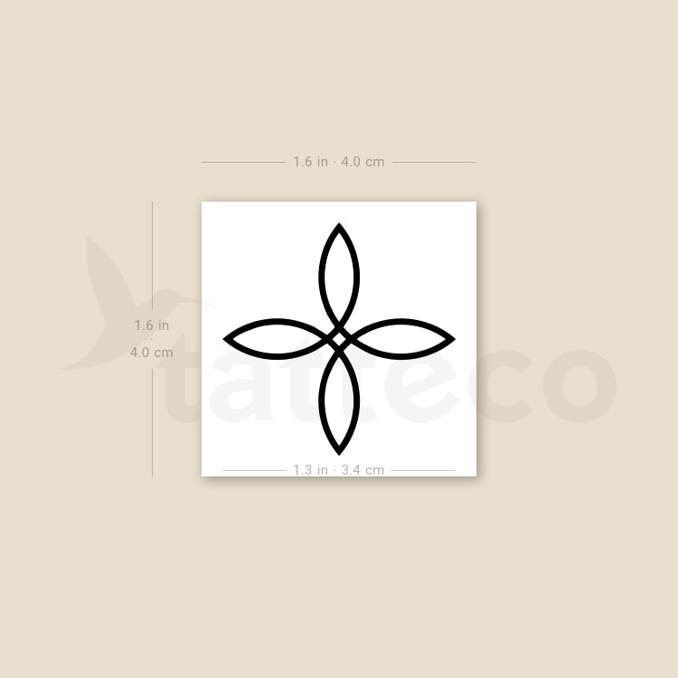 Quaternary Knot Temporary Tattoo - Set of 3