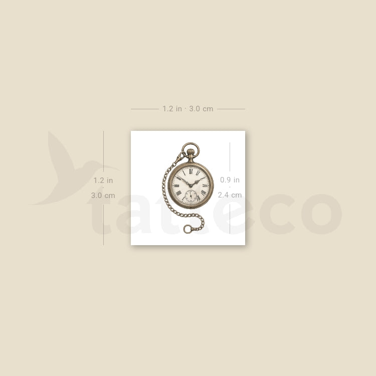 Pocket Watch Temporary Tattoo - Set of 3