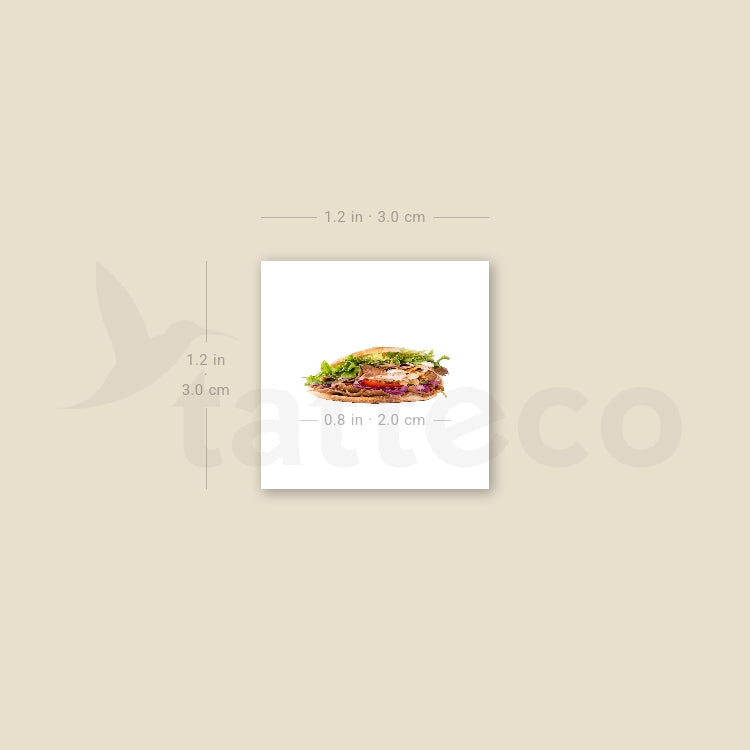 Kebab Temporary Tattoo - Set of 3