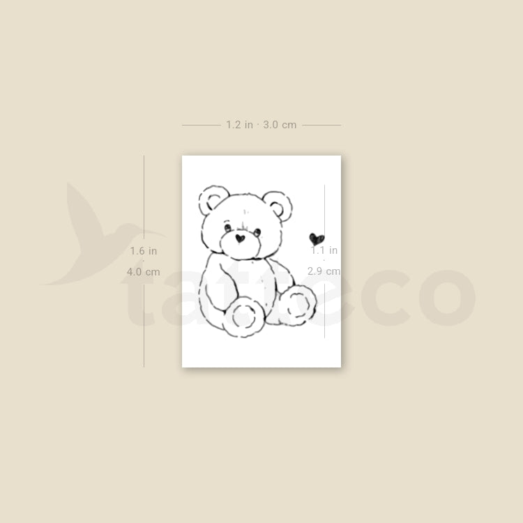 Lovely Teddy Bear By Stefano Mazza Temporary Tattoo - Set of 3