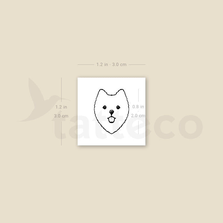 Pomeranian Face Temporary Tattoo - Set of 3