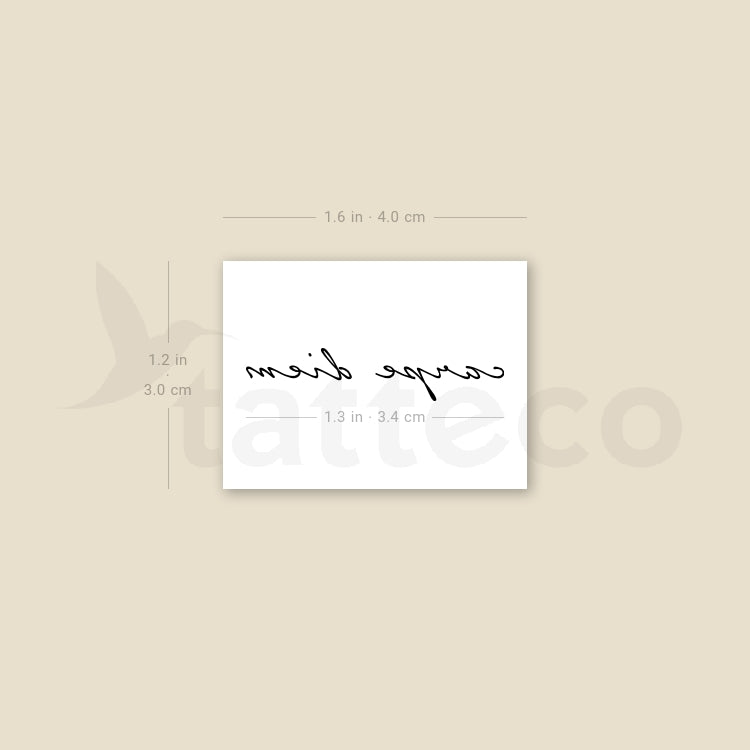 Small Carpe Diem Temporary Tattoo - Set of 3