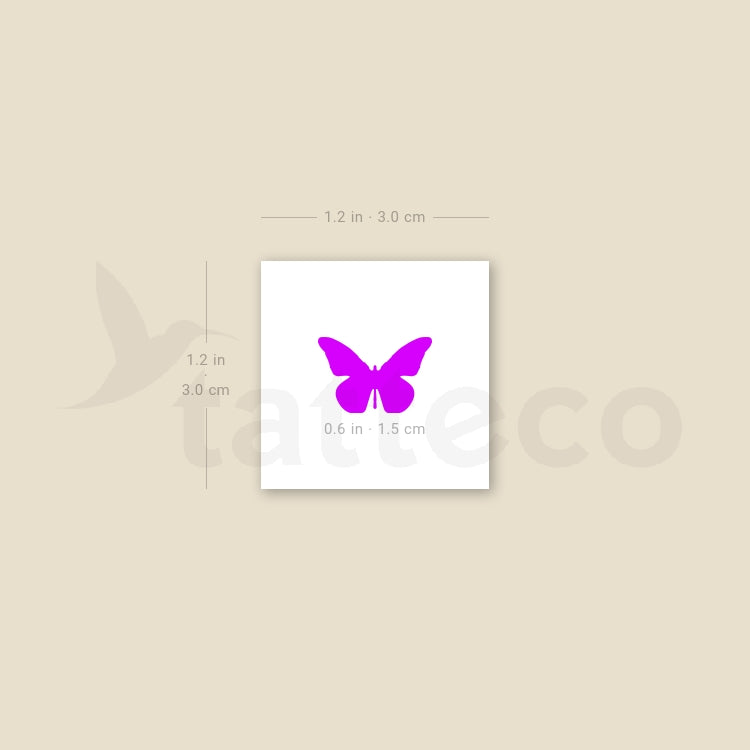 Purple Butterfly Temporary Tattoo - Set of 3