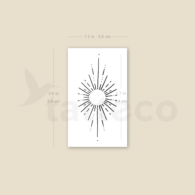 Sun Temporary Tattoo By M3.Ink - Set of 3