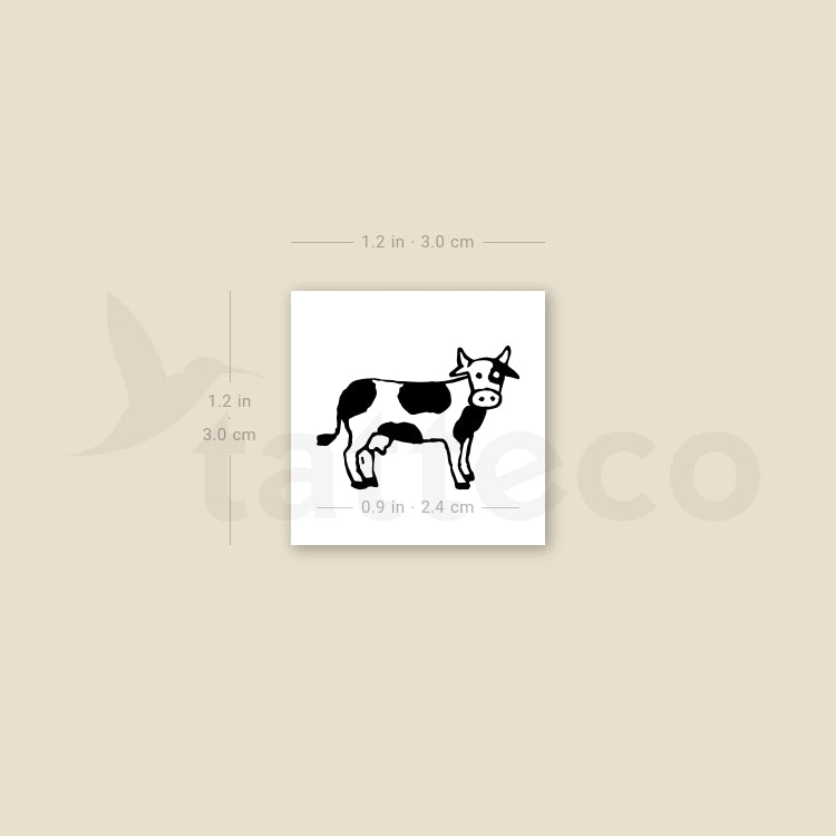 Small Cow Temporary Tattoo - Set of 3