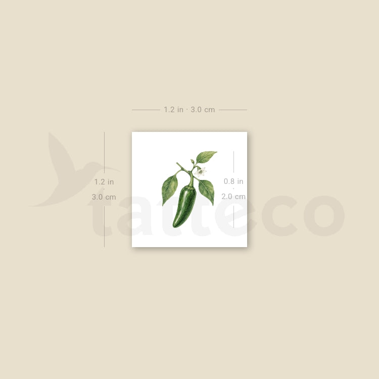 Jalapeño Temporary Tattoo - Set of 3