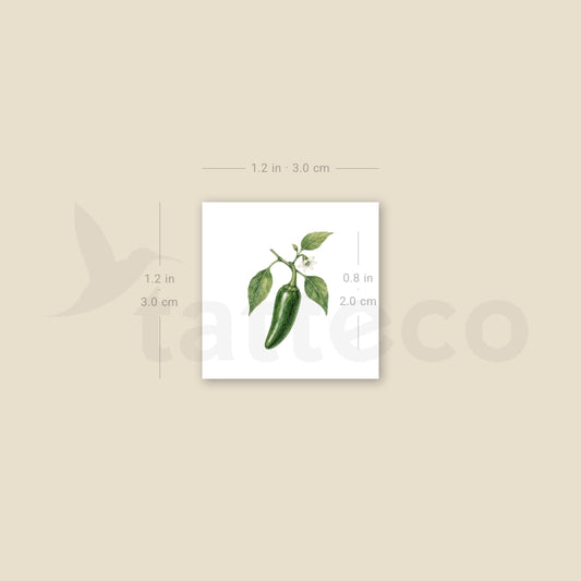 Jalapeño Temporary Tattoo - Set of 3