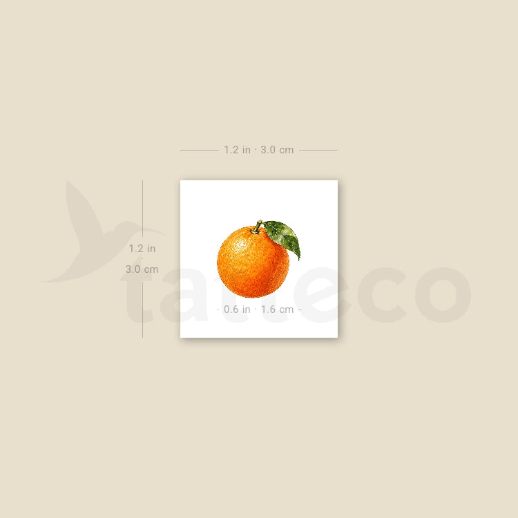 Watercolor Orange Temporary Tattoo - Set of 3