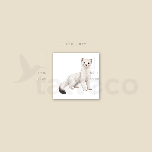White Weasel Temporary Tattoo - Set of 3