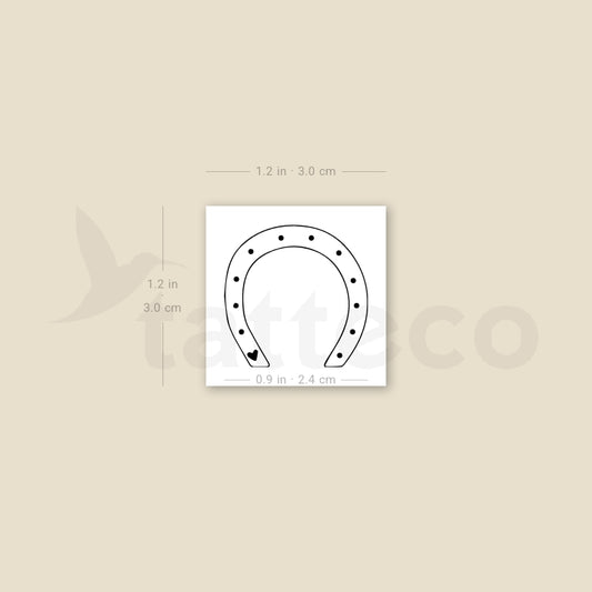 Horseshoe Heart Temporary Tattoo - Set of 3
