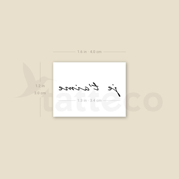 Tatuaje temporal "Je T'aime" - Juego de 3